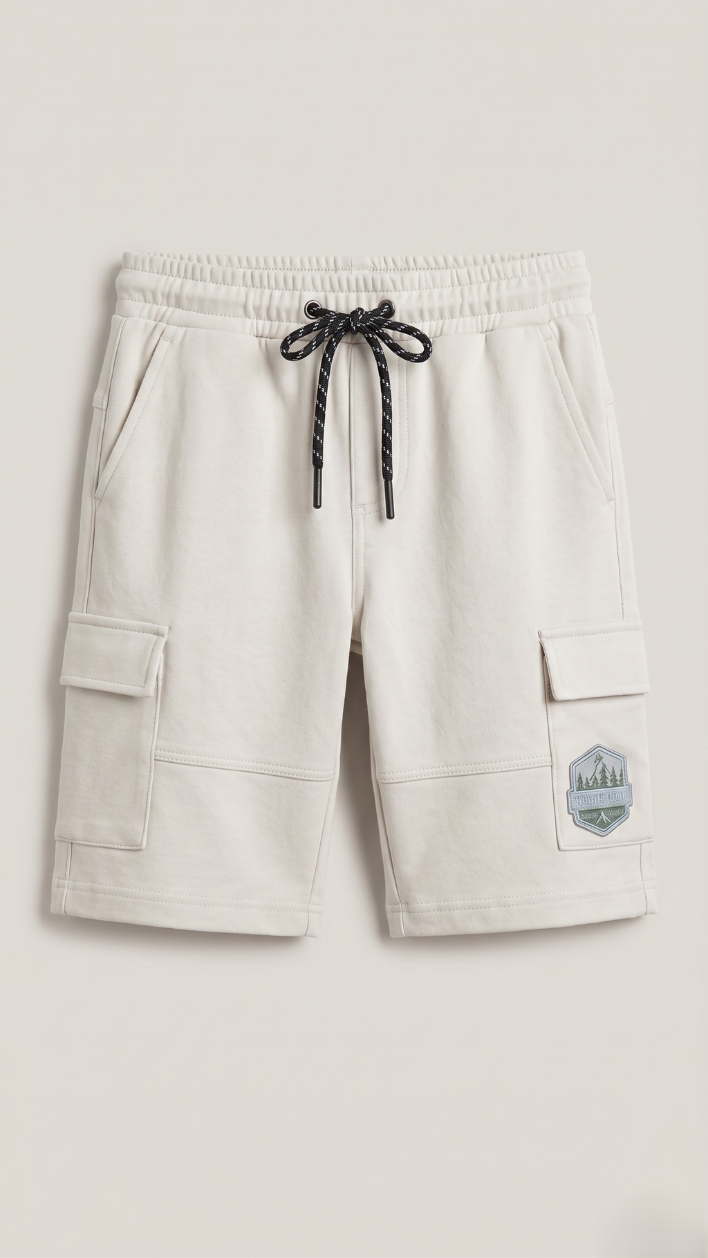 Boys Cargo Pocket Shorts Soft Sports Wear Off‑White (BG-000546)