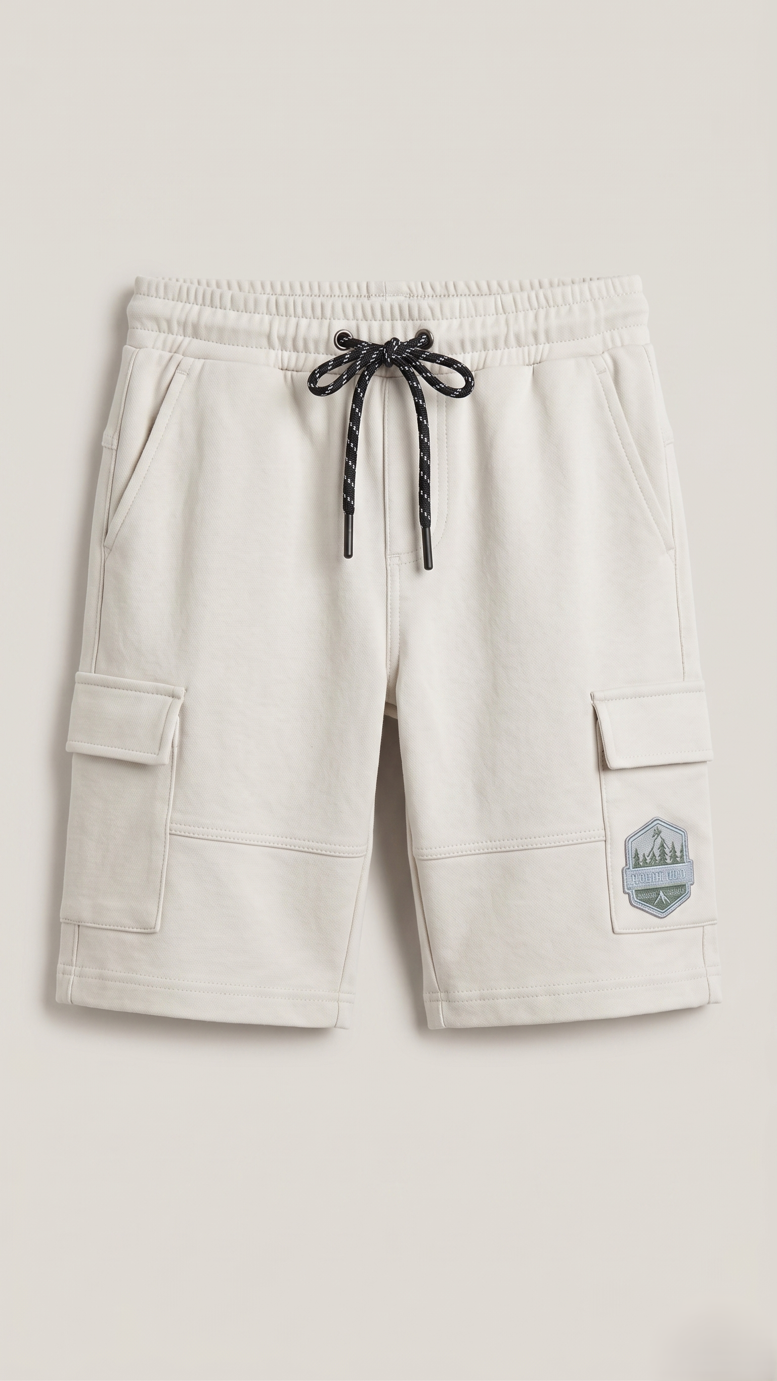 Boys Cargo Pocket Shorts Soft Sports Wear Off‑White (BG-000546)