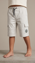 Boys Cargo Pocket Shorts Soft Sports Wear Off‑White (BG-000546)