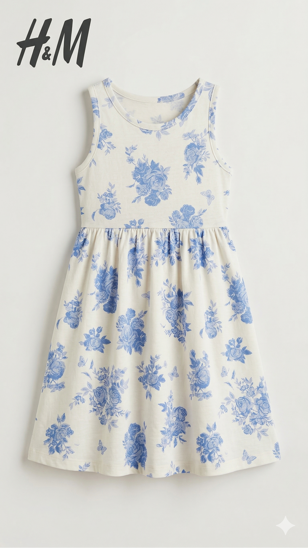 white with blue flowers      BG-000487