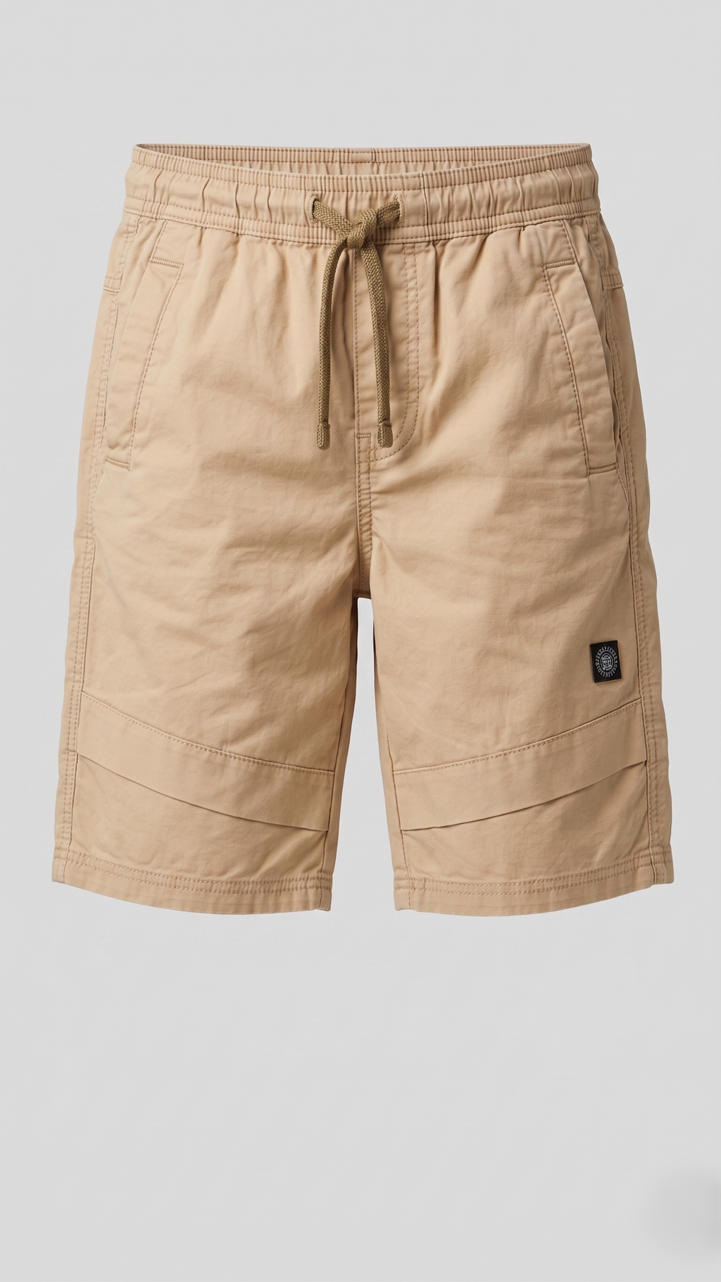Boys Khaki Paper Cotton Shorts Casual Everyday Wear Drawstring Fit (BG-000555)