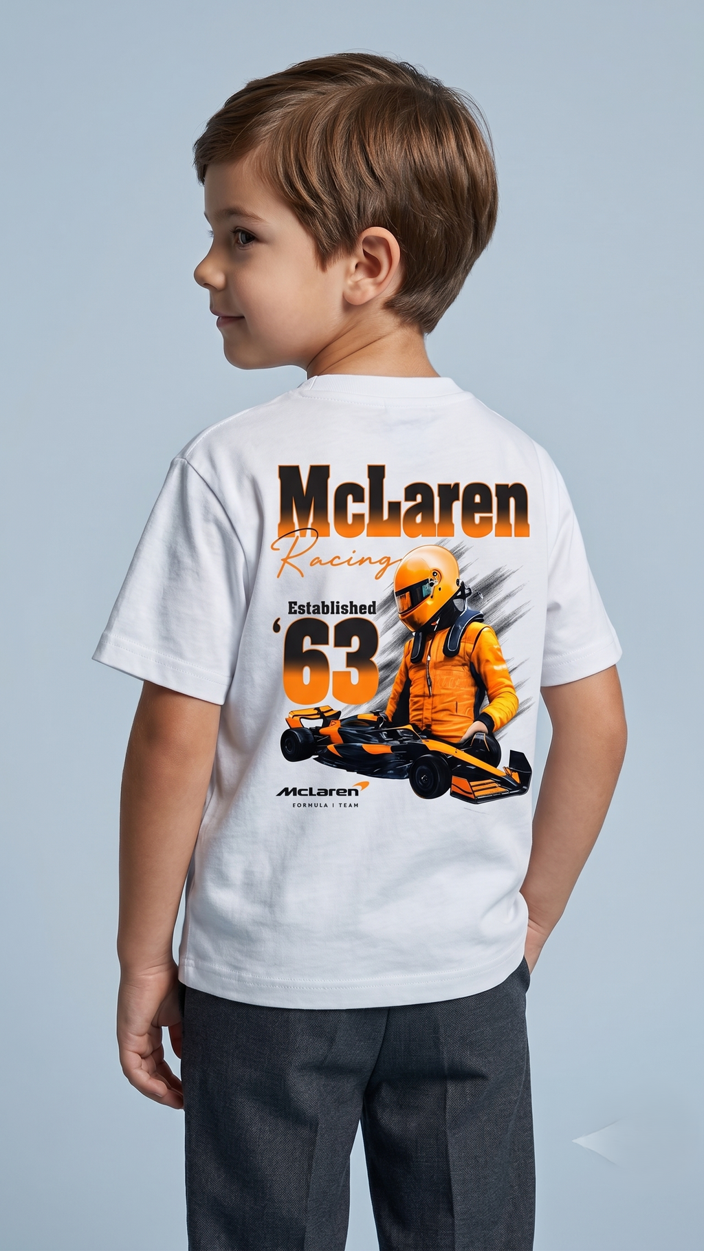 WHITE T SHIRT MCLERAN WITH BACK PRINTING (BG-000839)
