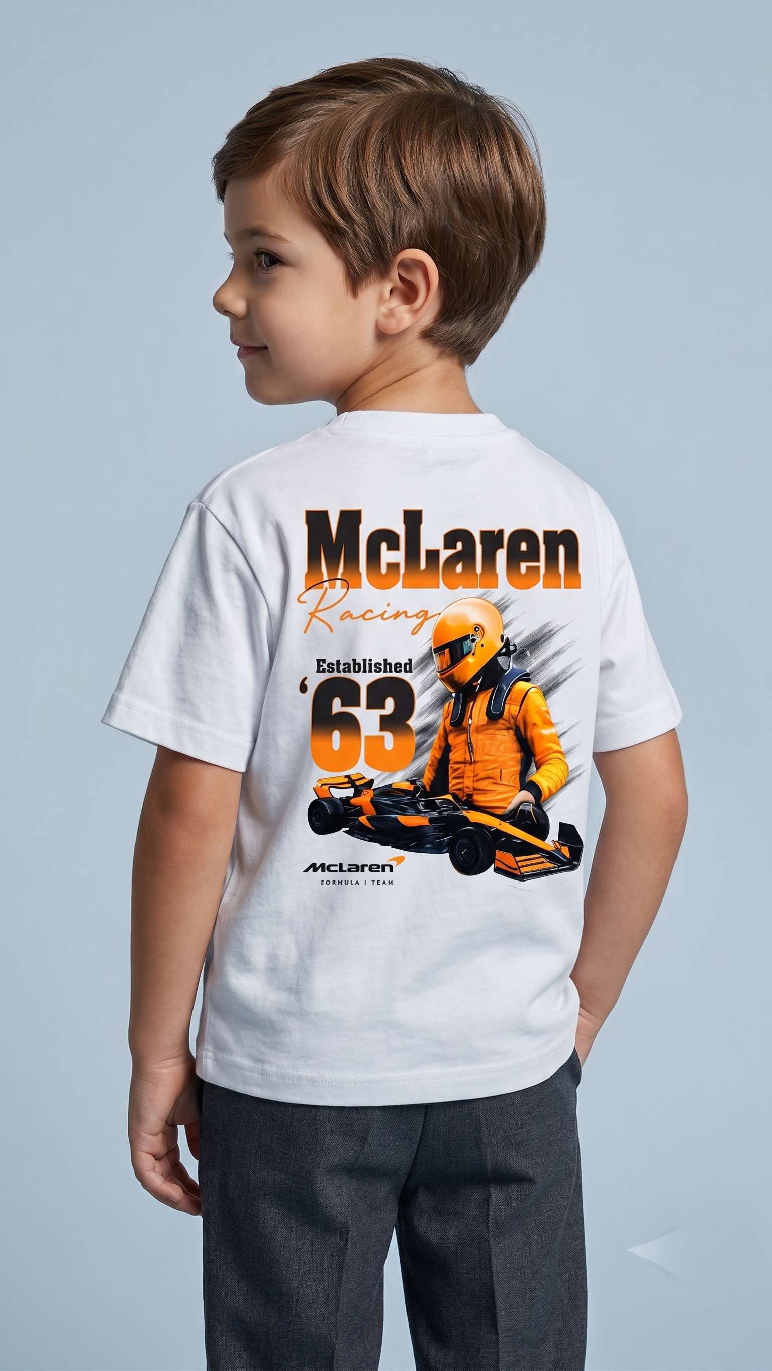 WHITE T SHIRT MCLERAN WITH BACK PRINTING (BG-000839)