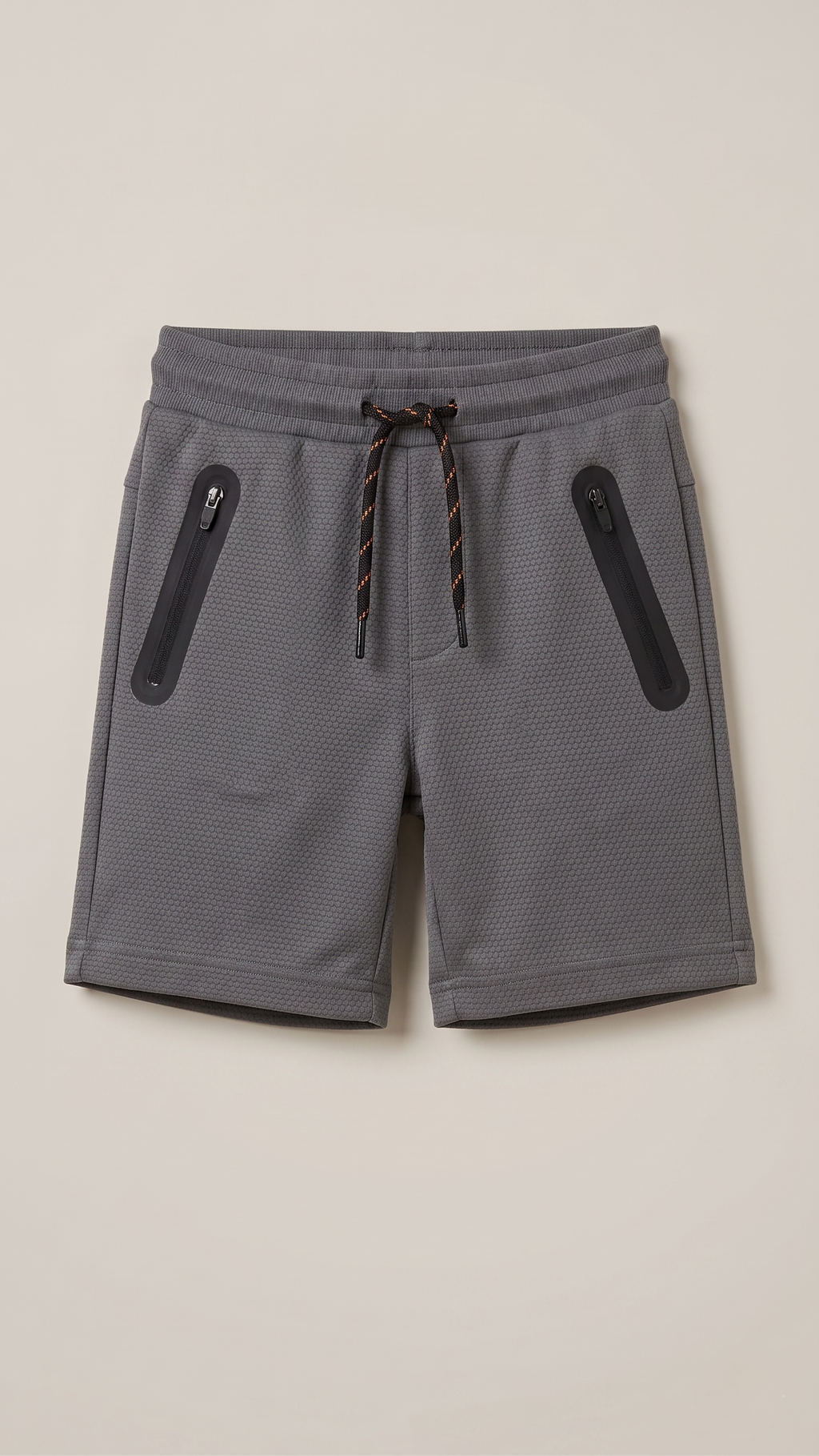 Boys Athletic Performance Shorts Dark Grey Zipper Pocket Activewear (BG-000537)