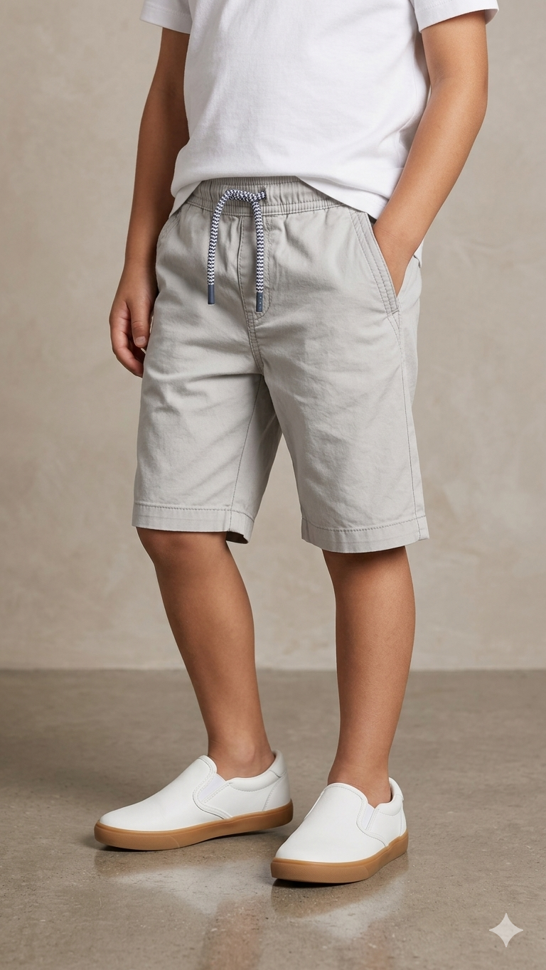 JUNIORS LIGHT GRAY SHORTS  (BG-000599)