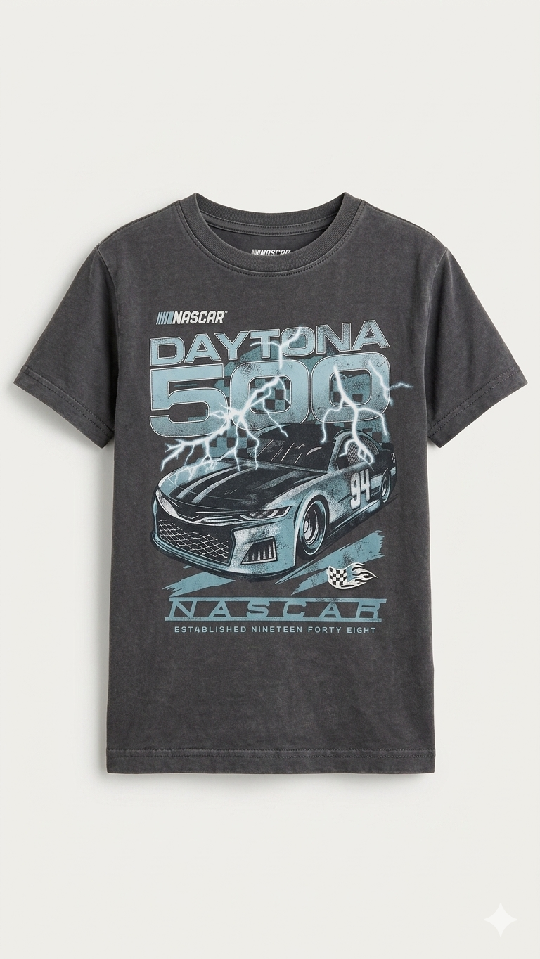 BLACK SHIRT WITH NASCAR CAR PRINT (BG-000597)