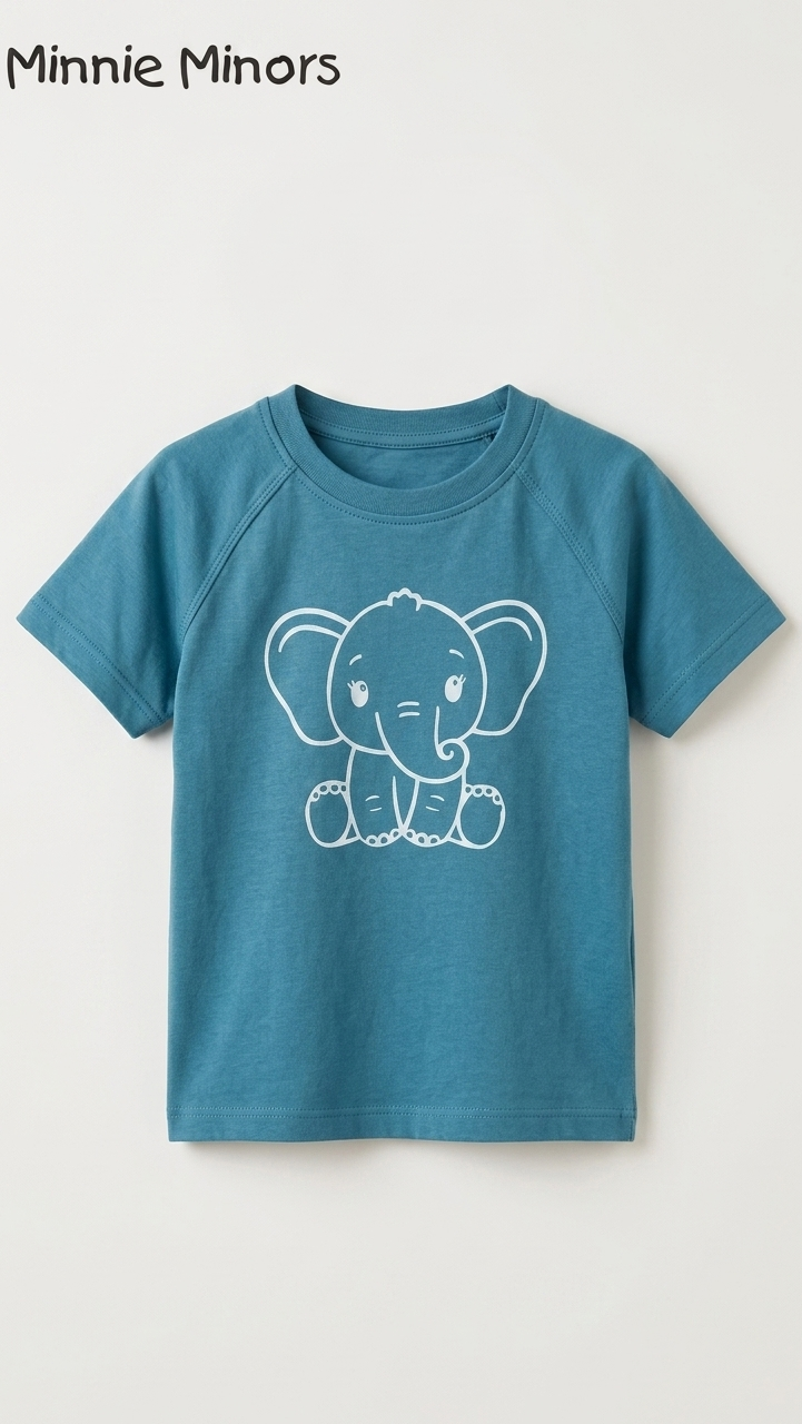MINNIE MINORS BLUE SHIRT ELEPHANT PRINT (BG-000679)
