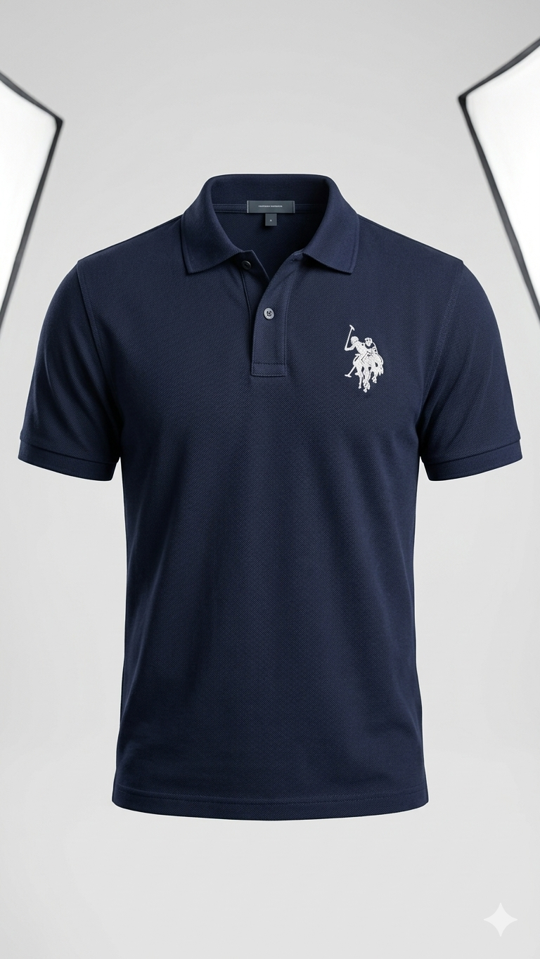 US POLO NAVY BLUE WITH WHITE LOGO ON CHEST (BG-000731)