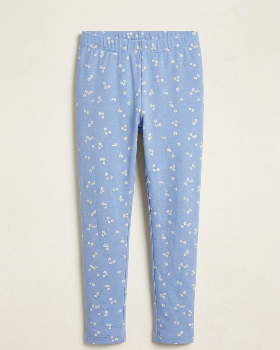 BABY GO LIGHT BLUE TIGHTS WITH WHITE FOLWERS PRINT (BG-000784)