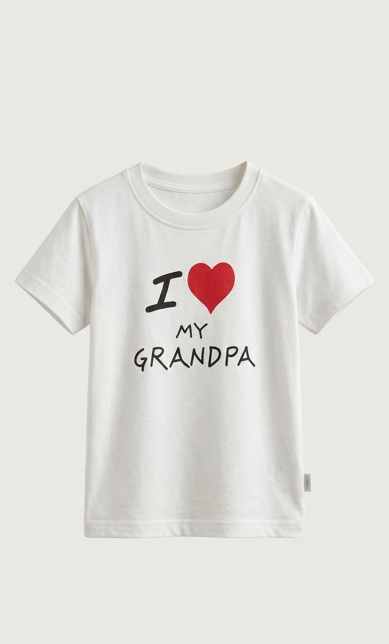 MINNIE MINORS WHITE SHIRT I LOVE MY GRANDPA PRINT (BG-000673)