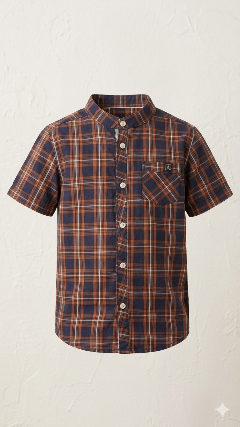 OSHKOSH BROWN CASUAL SHIRT HALF SLEEVES (BG-000686)
