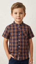 OSHKOSH BROWN CASUAL SHIRT HALF SLEEVES (BG-000686)