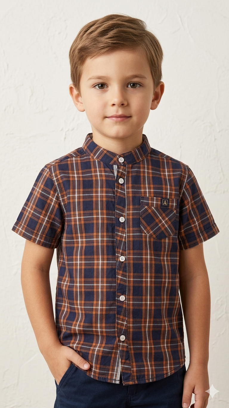 OSHKOSH BROWN CASUAL SHIRT HALF SLEEVES (BG-000686)