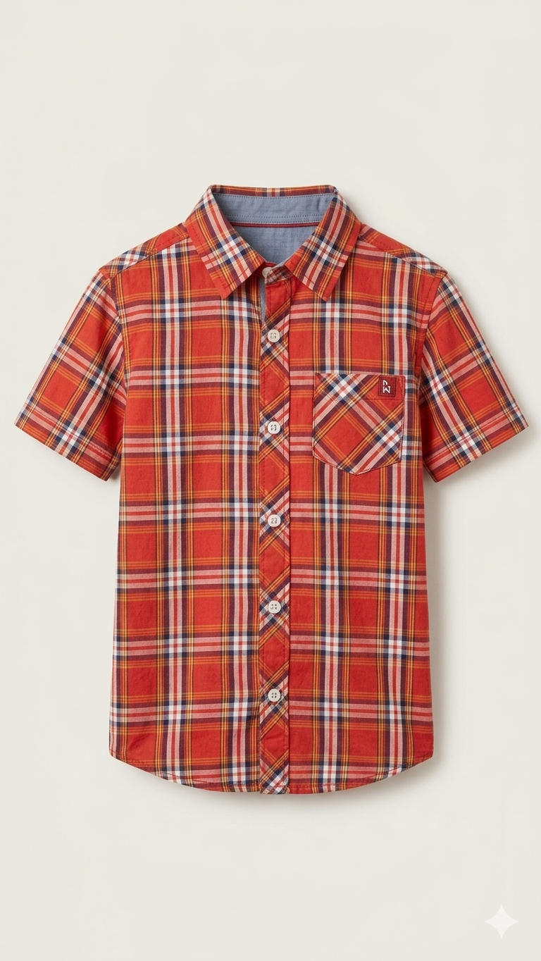 BILLIONAIRE RED CASUAL SHIRT HALF SLEEVES (BG-000688)