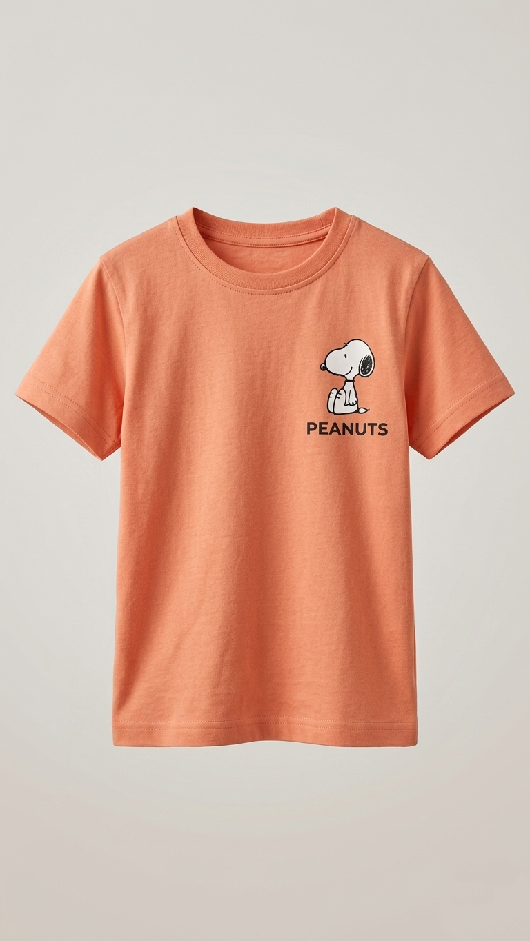 MINNIE MINORS ORANGE SHIRT WITH PEANUTS & DOG PRINT 9BG-000675)