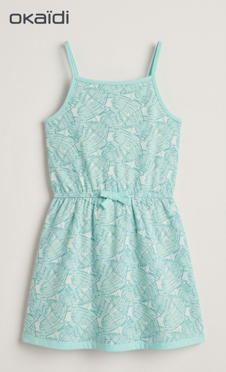 OKAIDI MINT GREEN FROCK LEAFS PRINT (BG-000774)