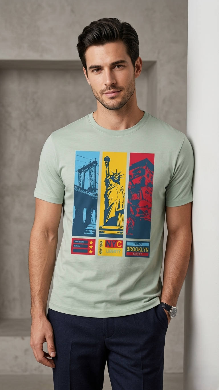 NYC Liberty Triptych Multi-Color Poster Art  (BG-000656)