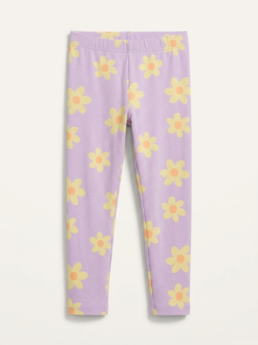 LIGHT PURPLE TIGHTS WITH YELLOW FLOWER PRINT (BG-000796)