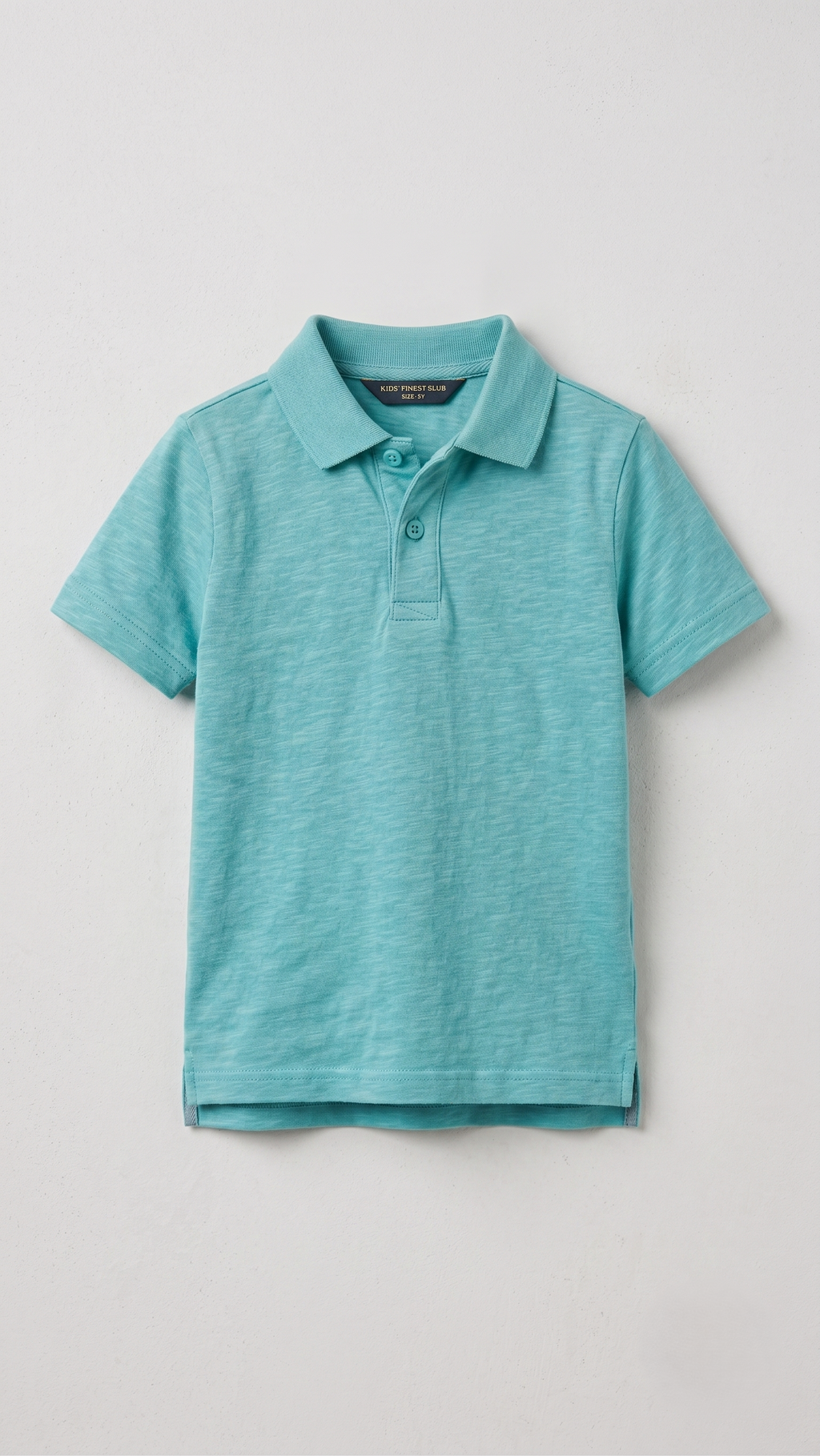 Boys' Classic Slub Cotton Short Sleeve Polo Shirt - Light Teal (BG-000838)