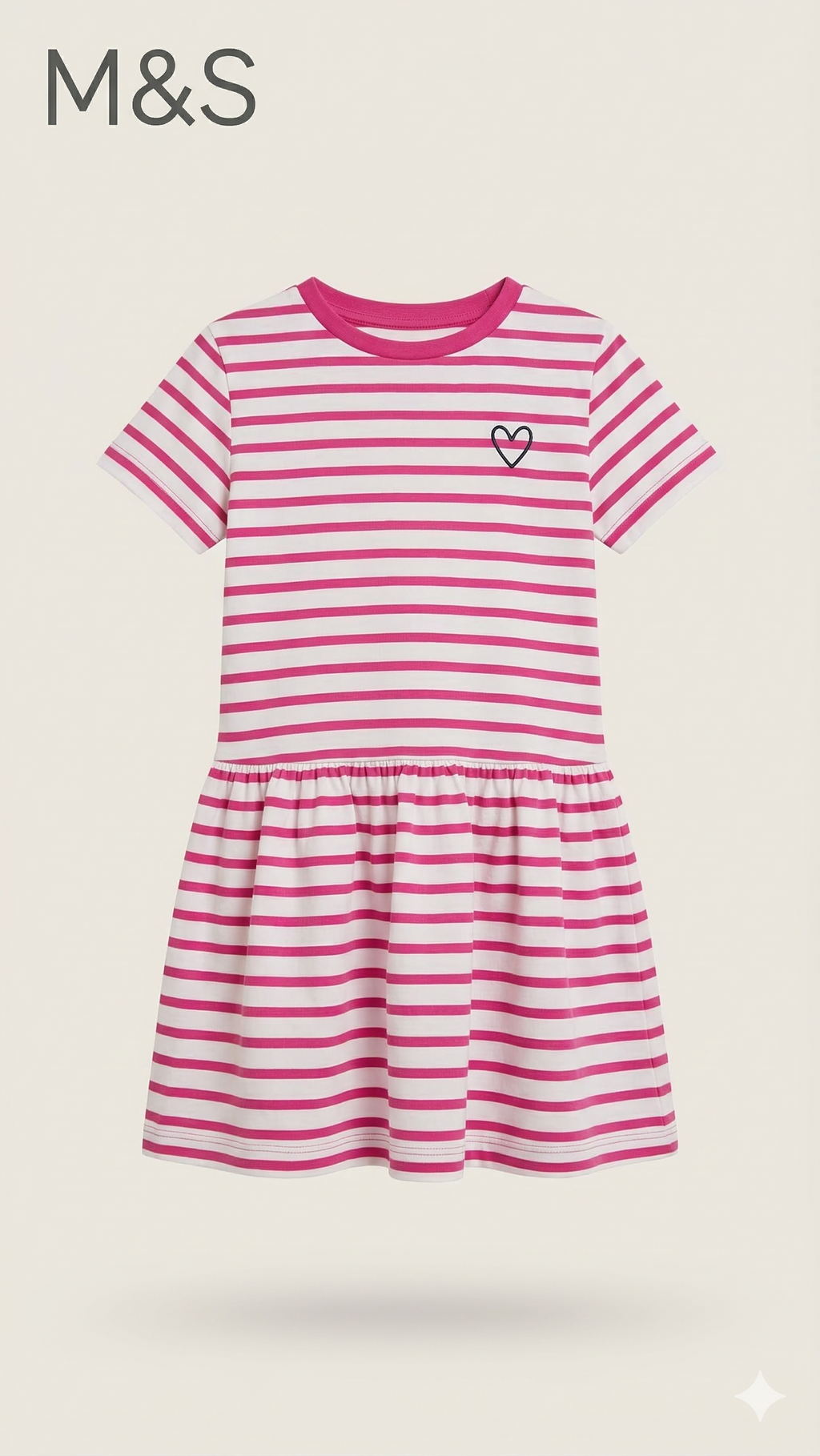 white with pink lines frocks    BG-000490