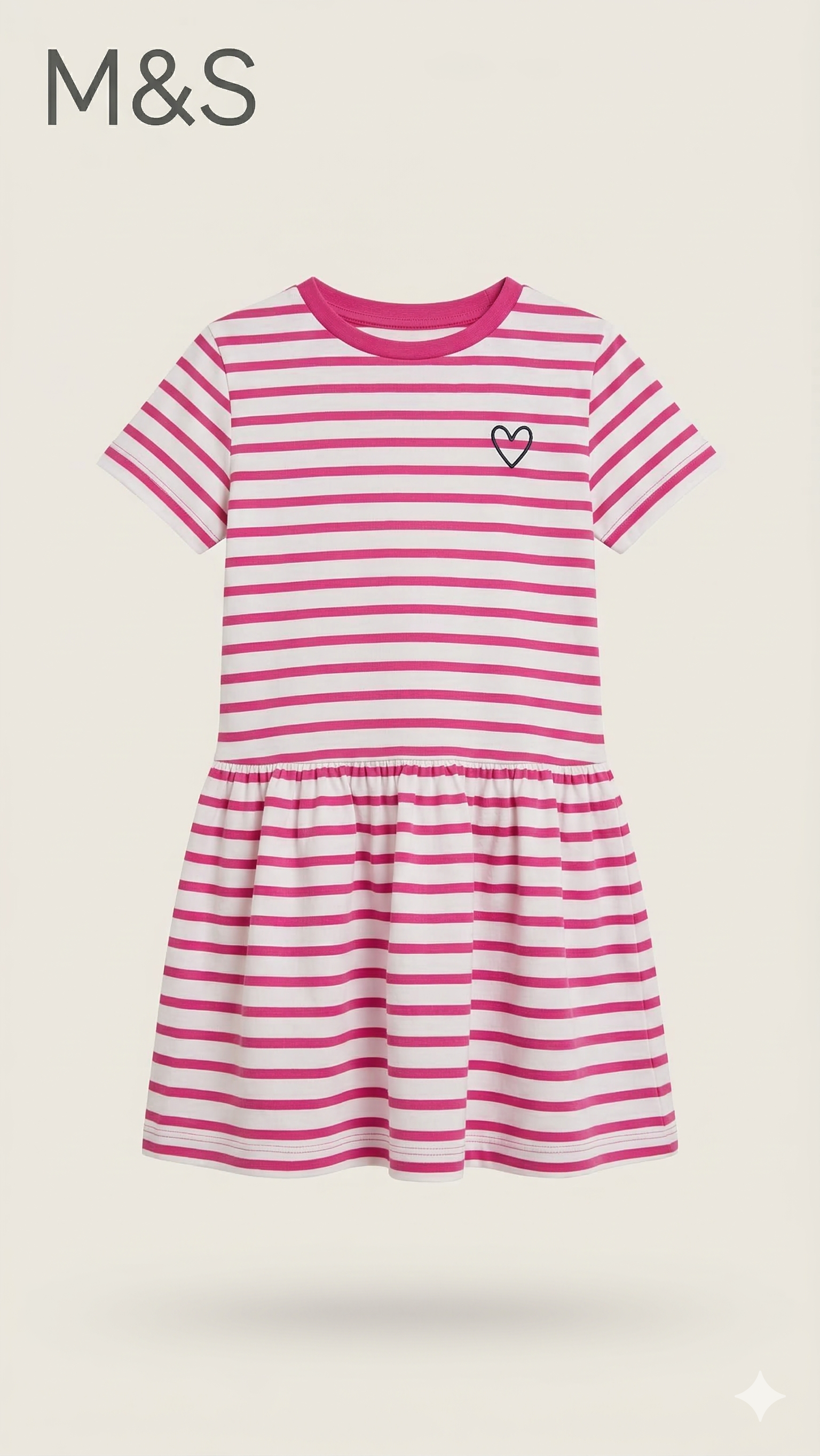 white with pink lines frocks    BG-000490