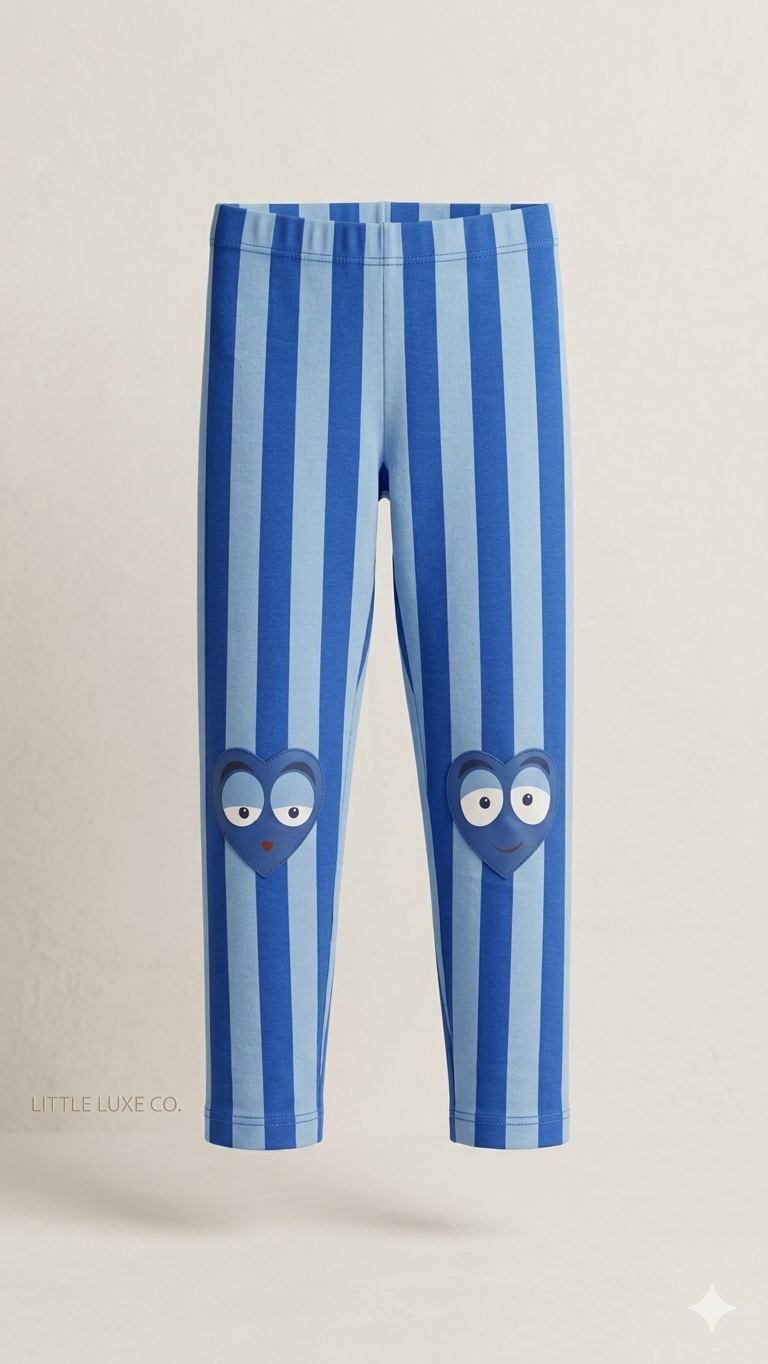 Blue Striped Heart-Eye Leggings (BG-000525)