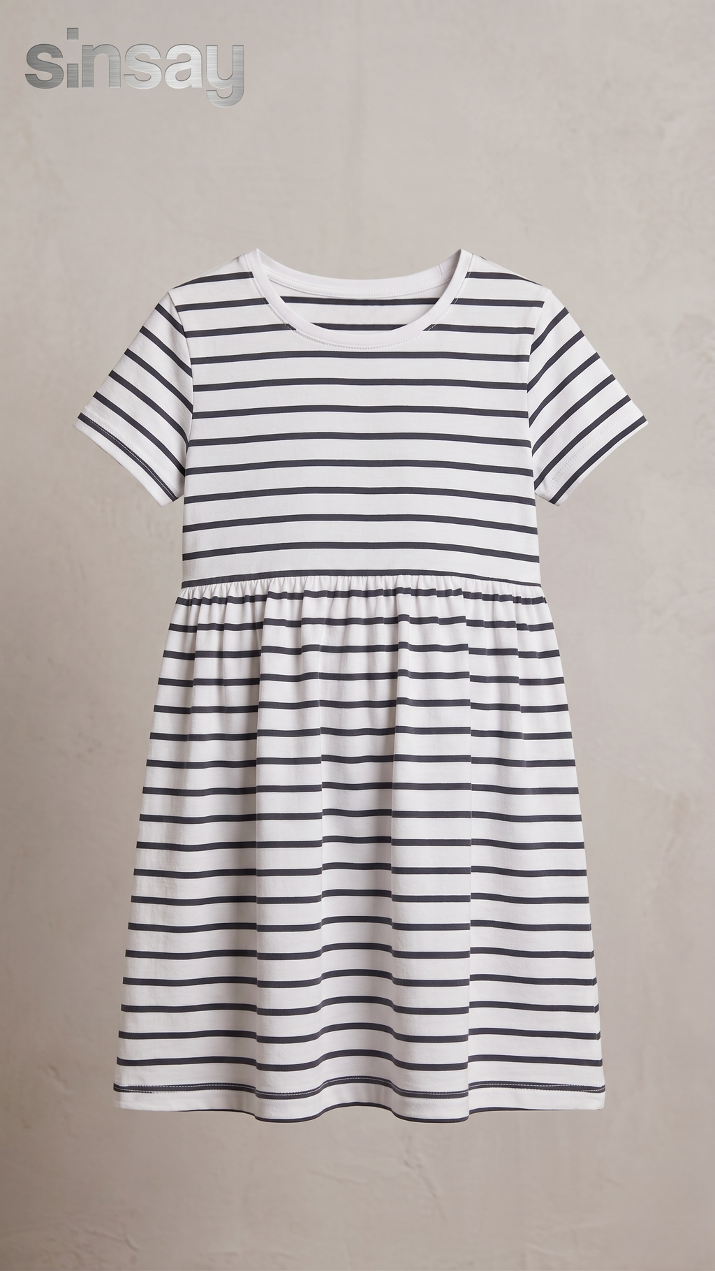 Sinsay Navy Stripe Short Sleeve Girls' Dress (BG-000573)