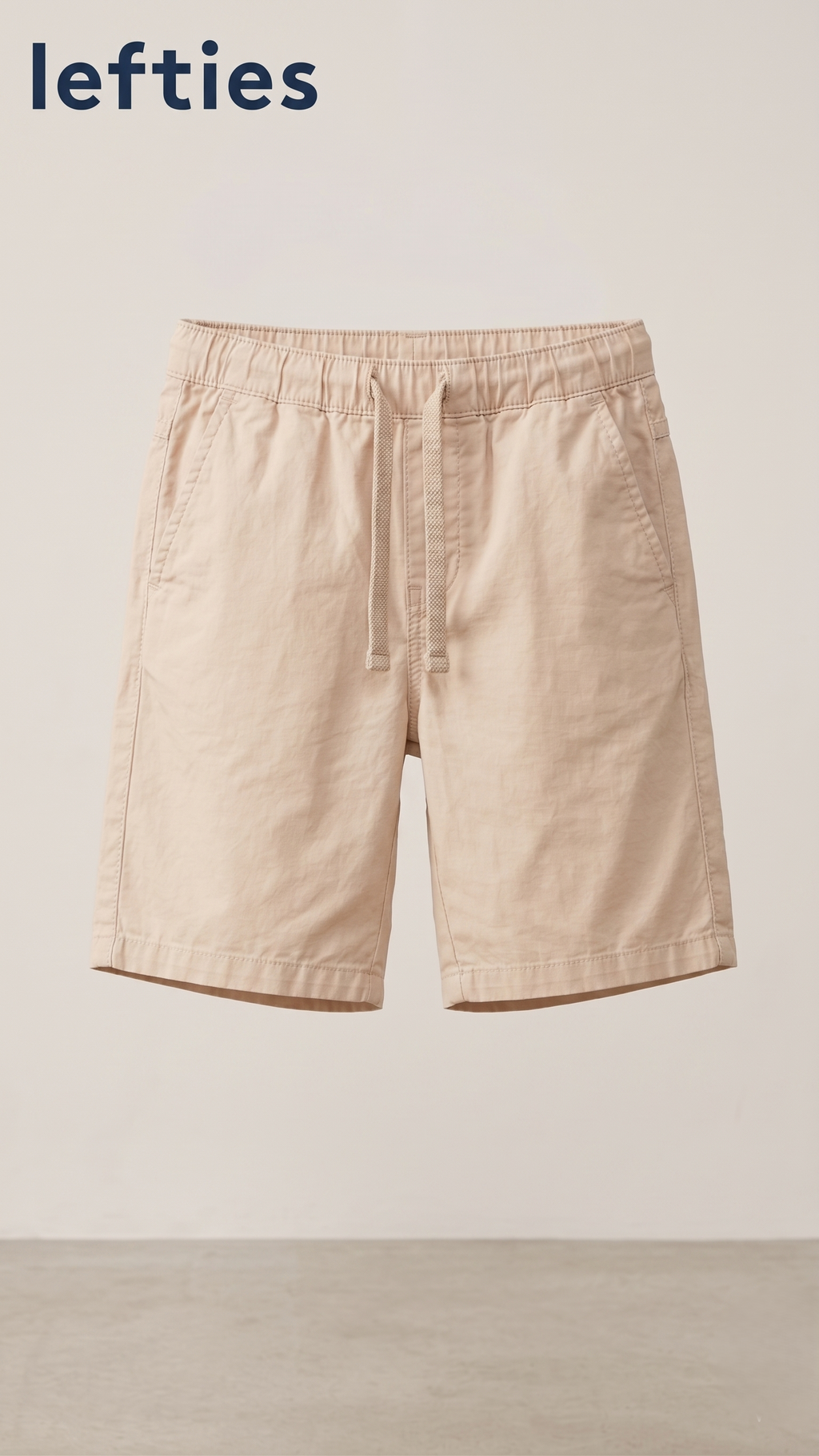 Boys Beige Woven Paper Cotton Shorts Lightweight Casual Wear Neutral Color (BG-000557)