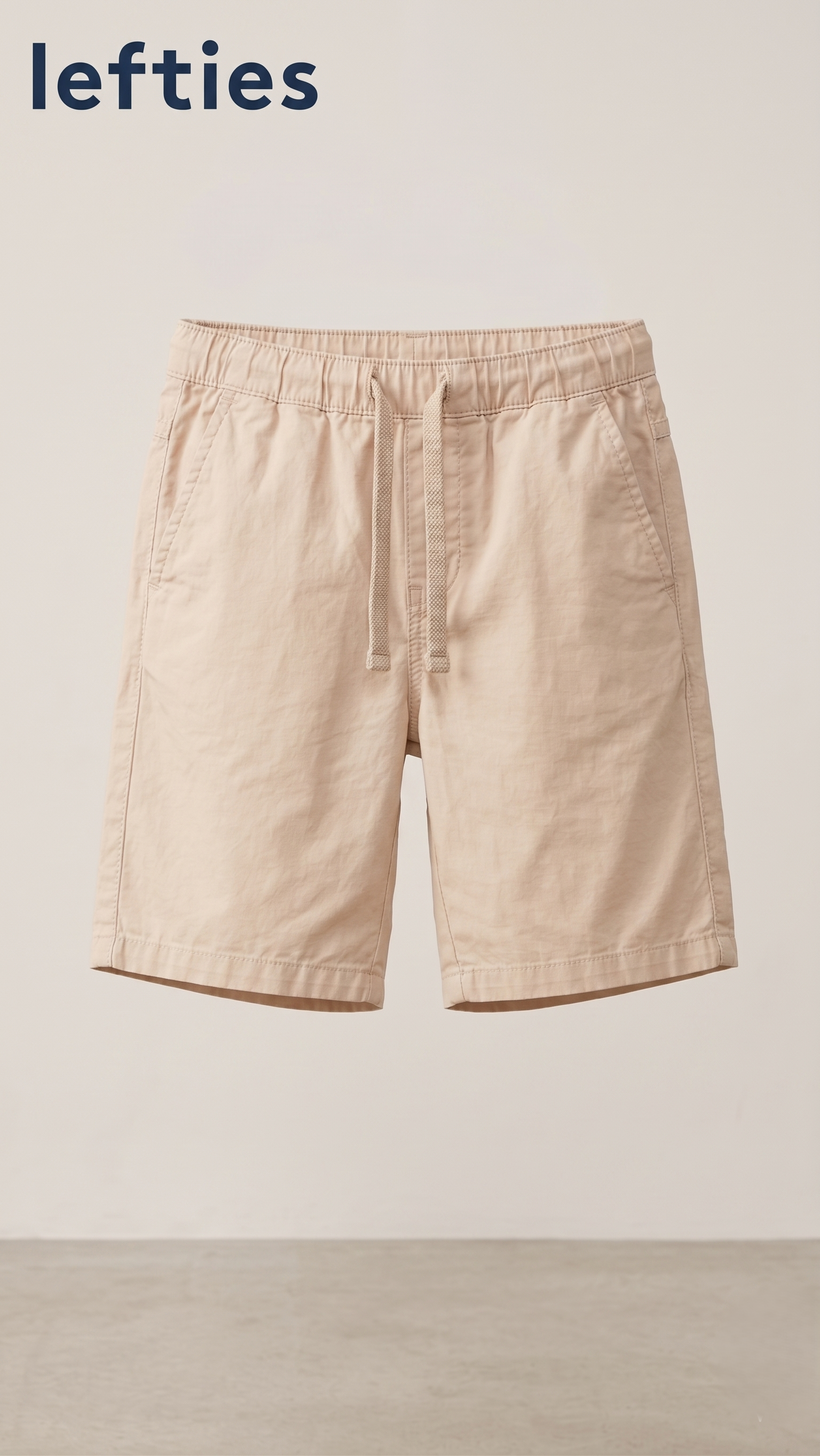 Boys Beige Woven Paper Cotton Shorts Lightweight Casual Wear Neutral Color (BG-000557)