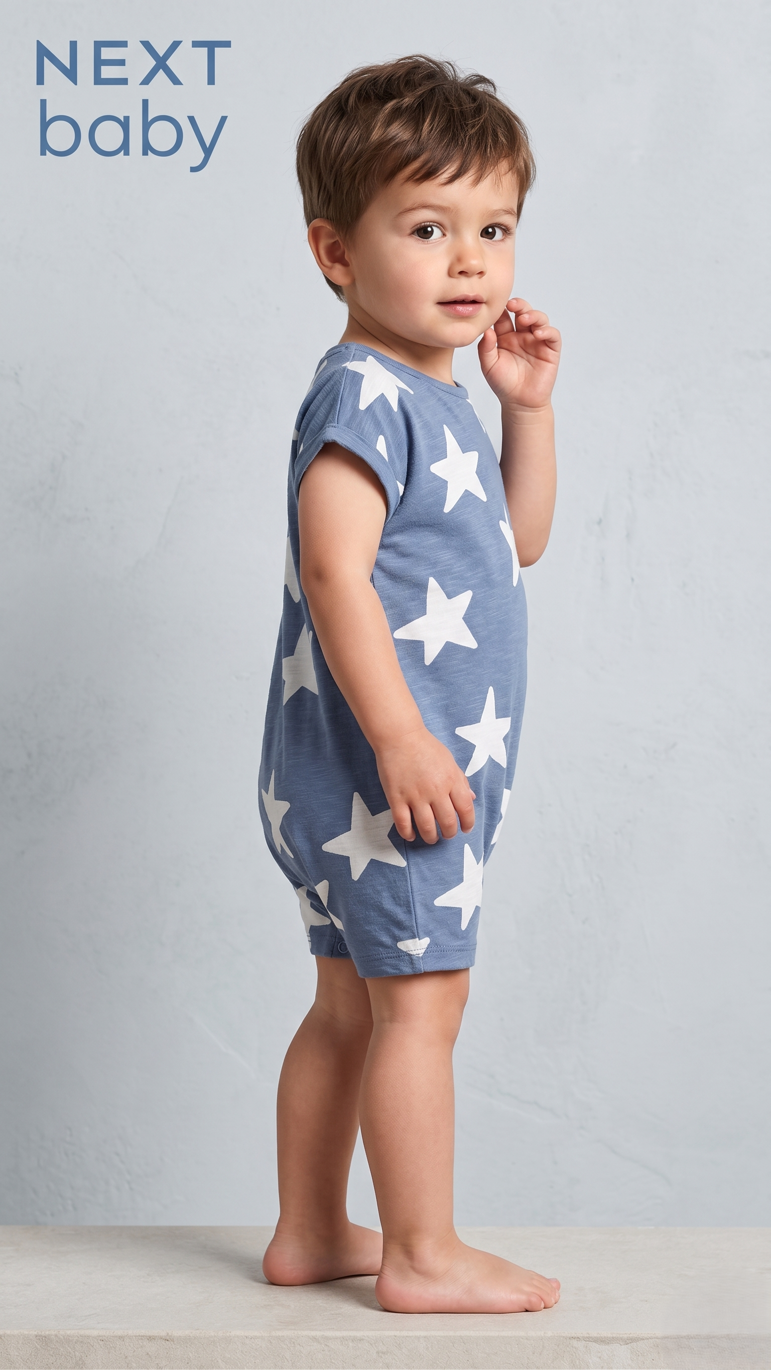 Next Baby Premium Blue Star Print Summer Romper (BG-000585)