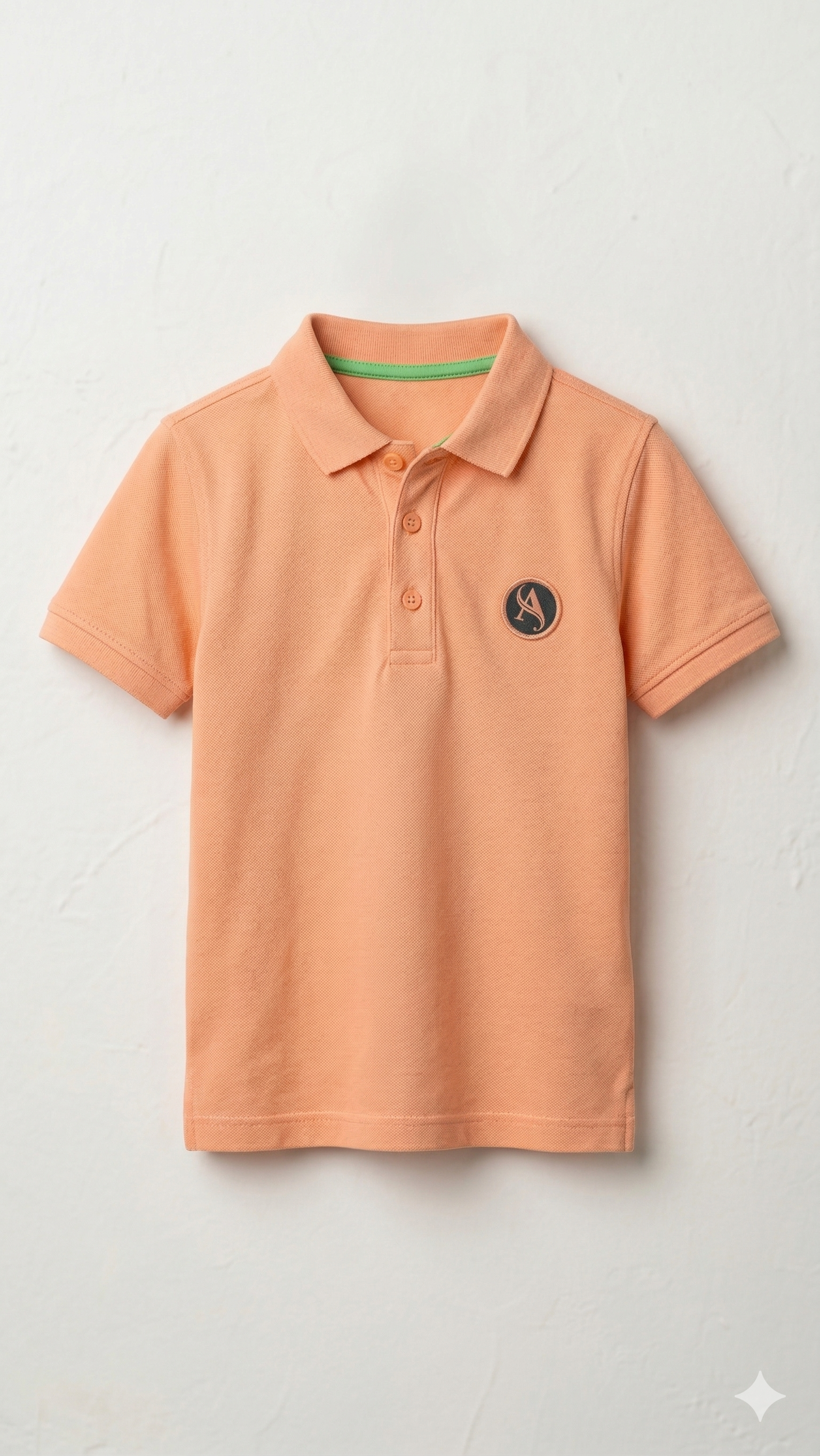 peach polo with chest A    BG-000477