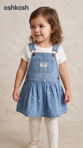 OshKosh Denim Dungaree Dress Daisy Print (BG-000577)