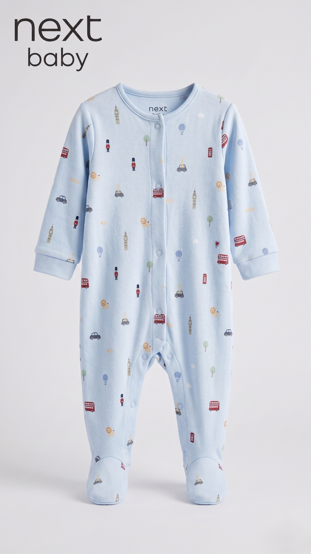 Blue London Icons Print Footed Sleepsuit (BG-000638)