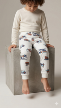 White Trouser with Machionary Print (BG-000509)