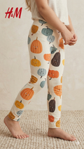 Playful Pumpkin Print Leggings (BG-000521)