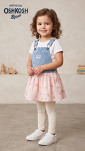 OshKosh Denim & Pink Floral Dungaree Dress (BG-000574)