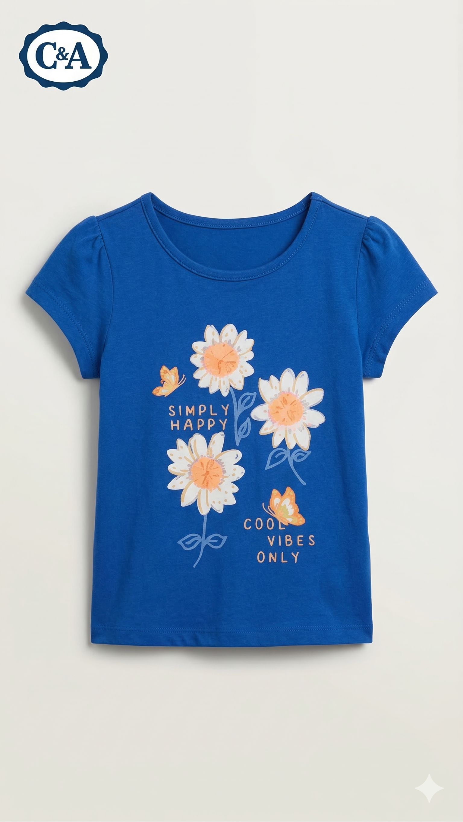 dark blue with white orange flowers    BG-000467