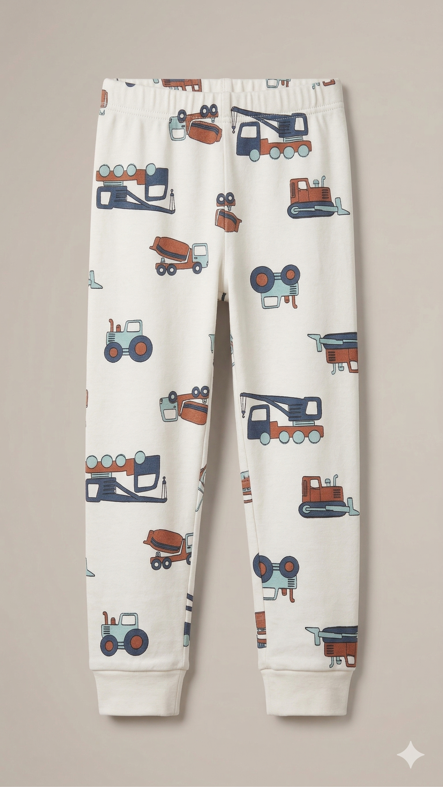 White Trouser with Machionary Print (BG-000509)