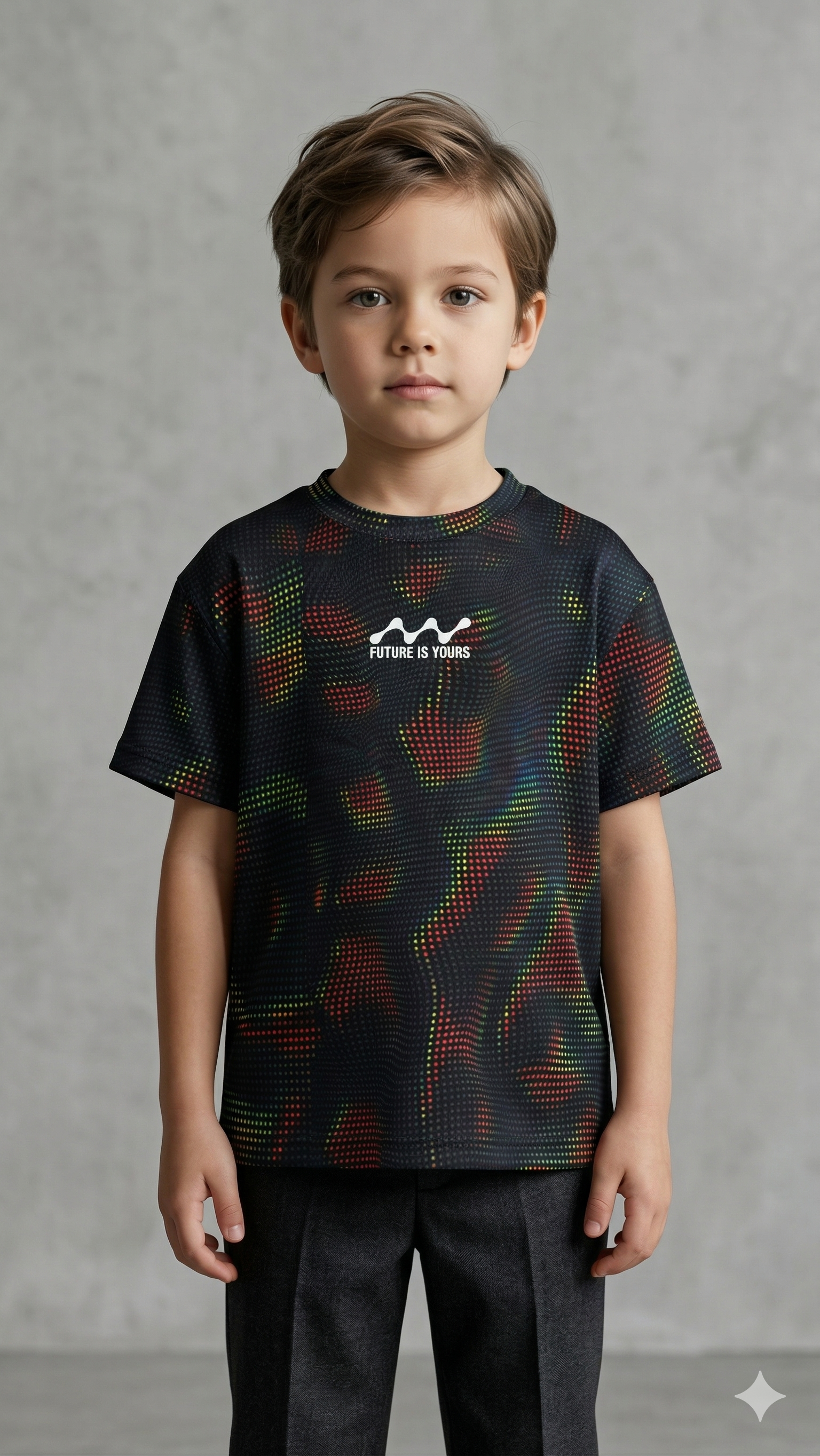 black with multi dots future is yours      BG-000453
