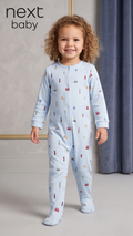 Blue London Icons Print Footed Sleepsuit (BG-000638)