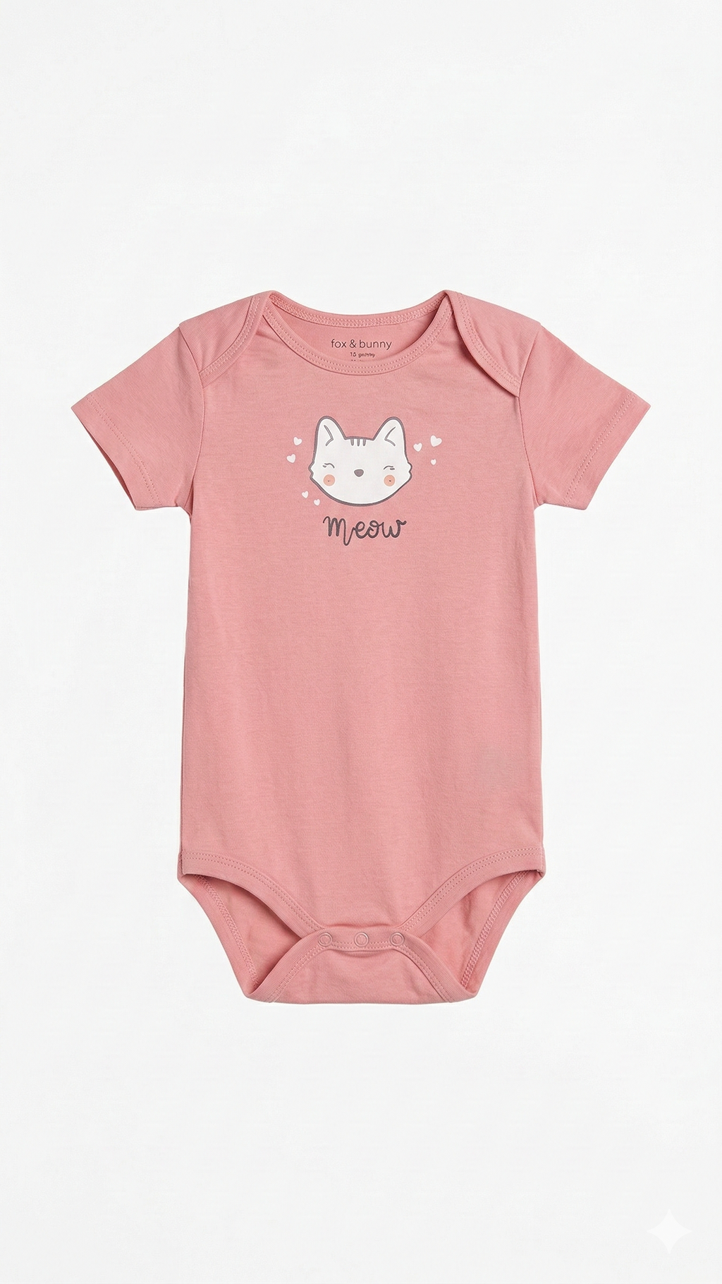 Pink Cat Face Printed Bodysuit (BG-000416)
