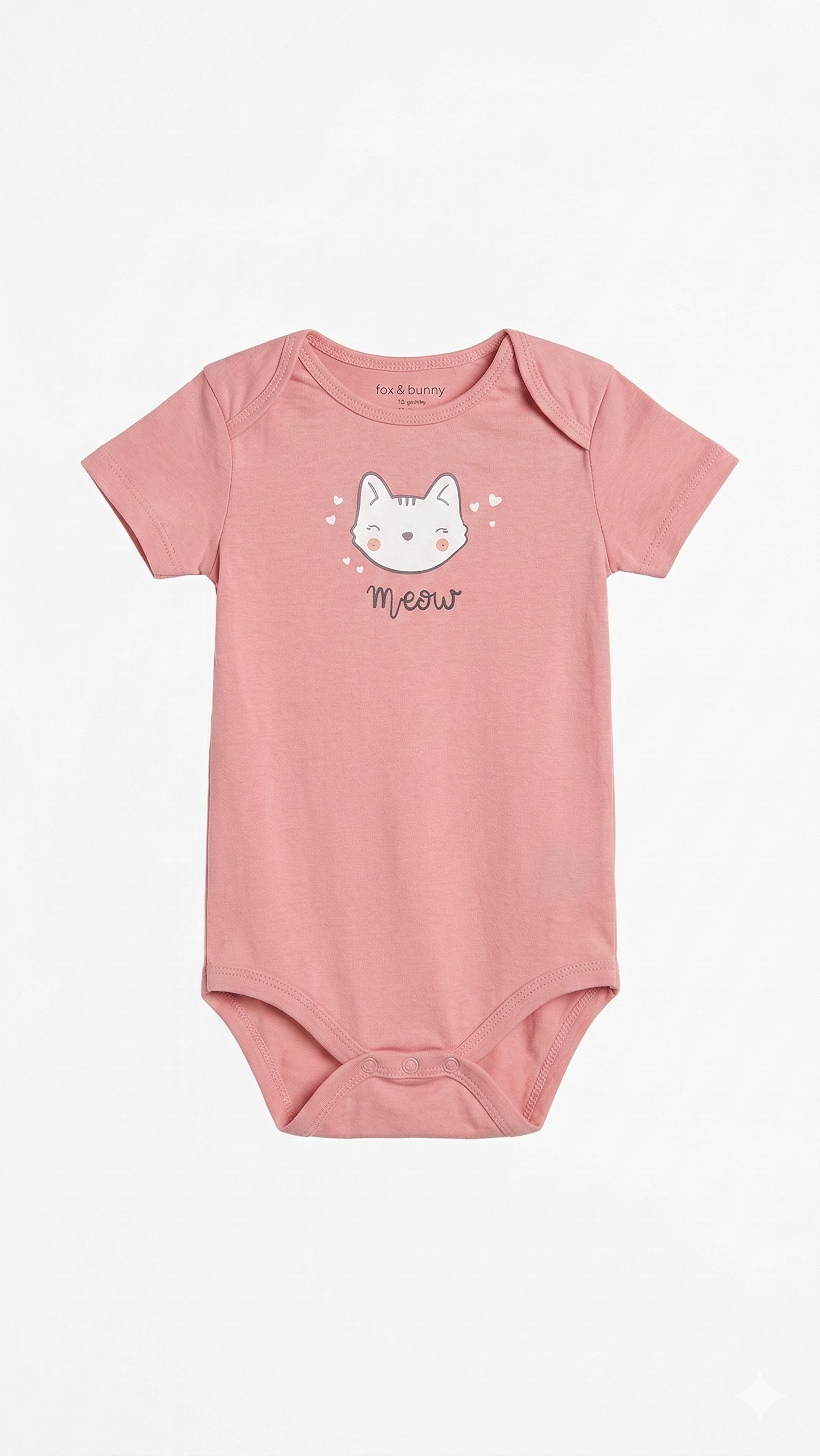 Pink Cat Face Printed Bodysuit (BG-000416)