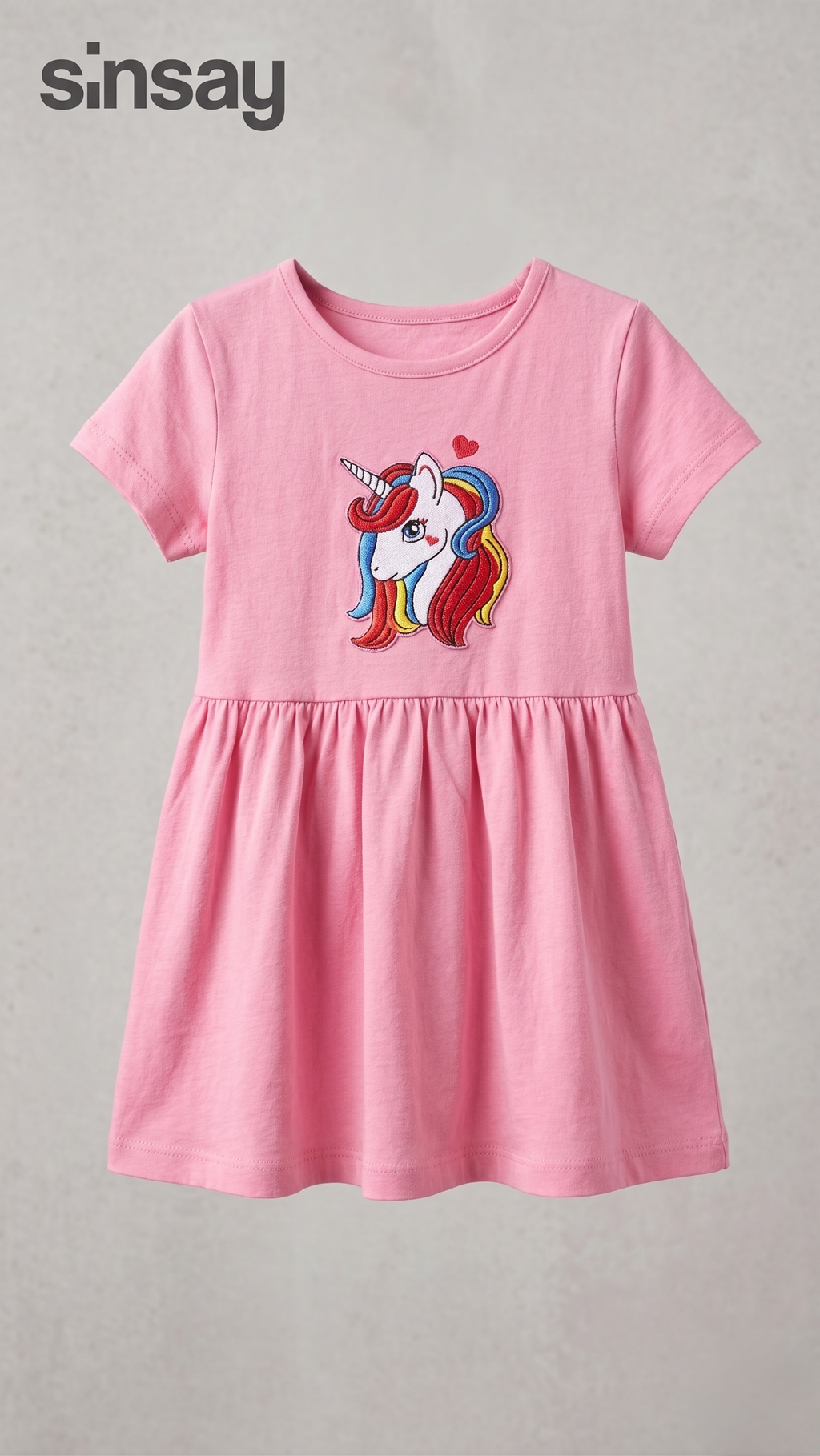 Sinsay Pink Unicorn Embroidered Dress (BG-000570)