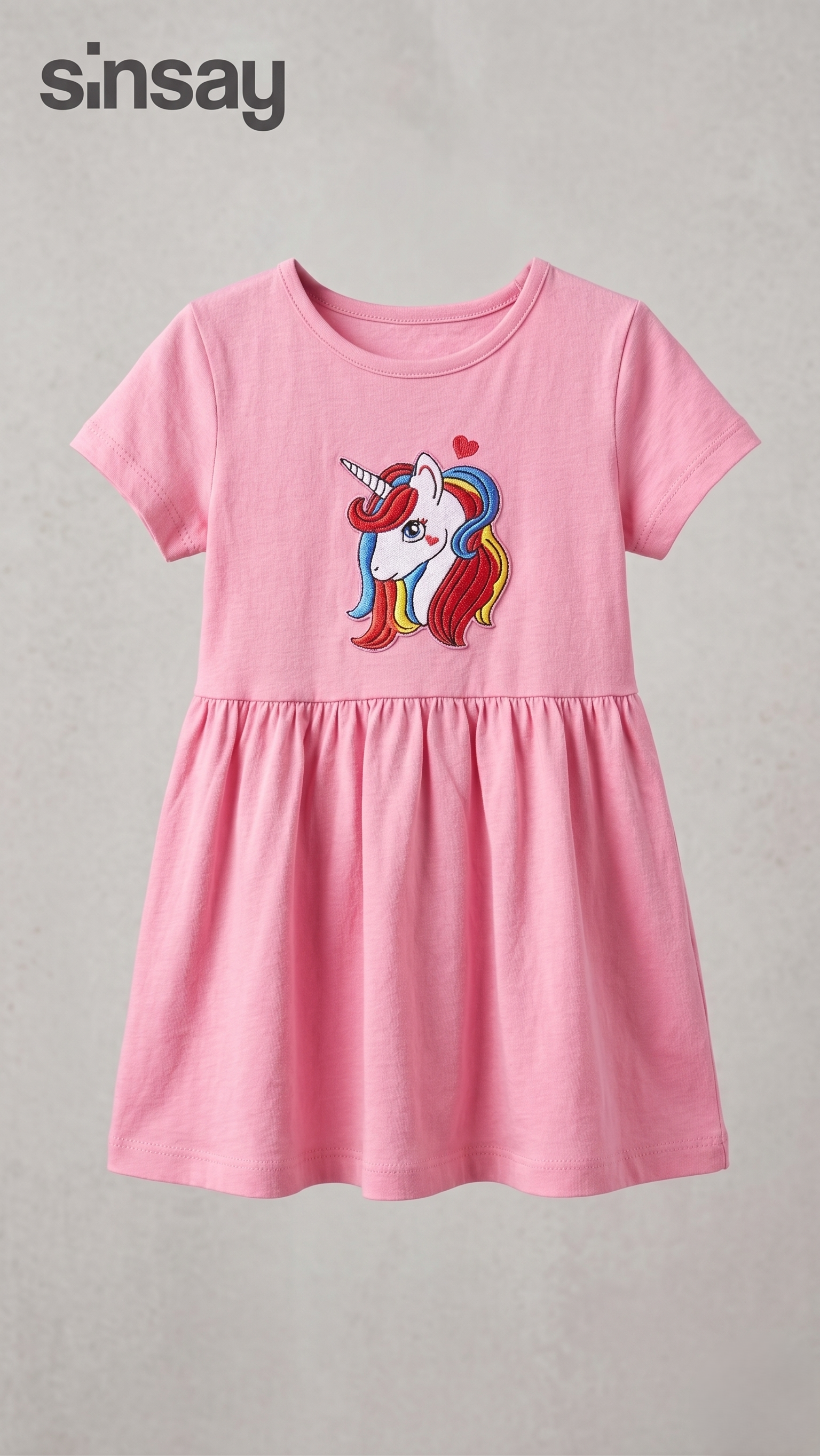 Sinsay Pink Unicorn Embroidered Dress (BG-000570)