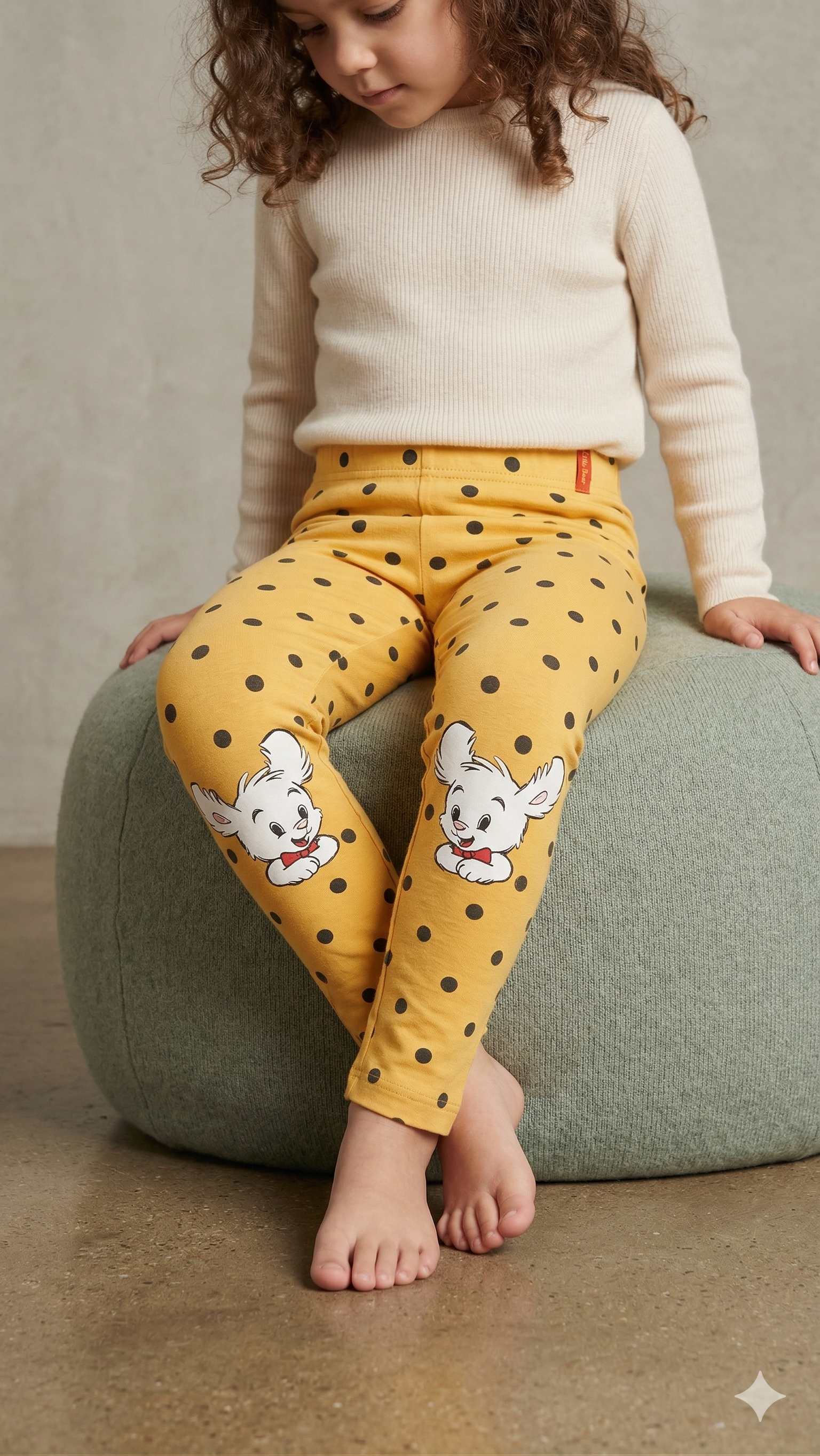 Yellow Polka Dot Character Leggings (BG-000528)
