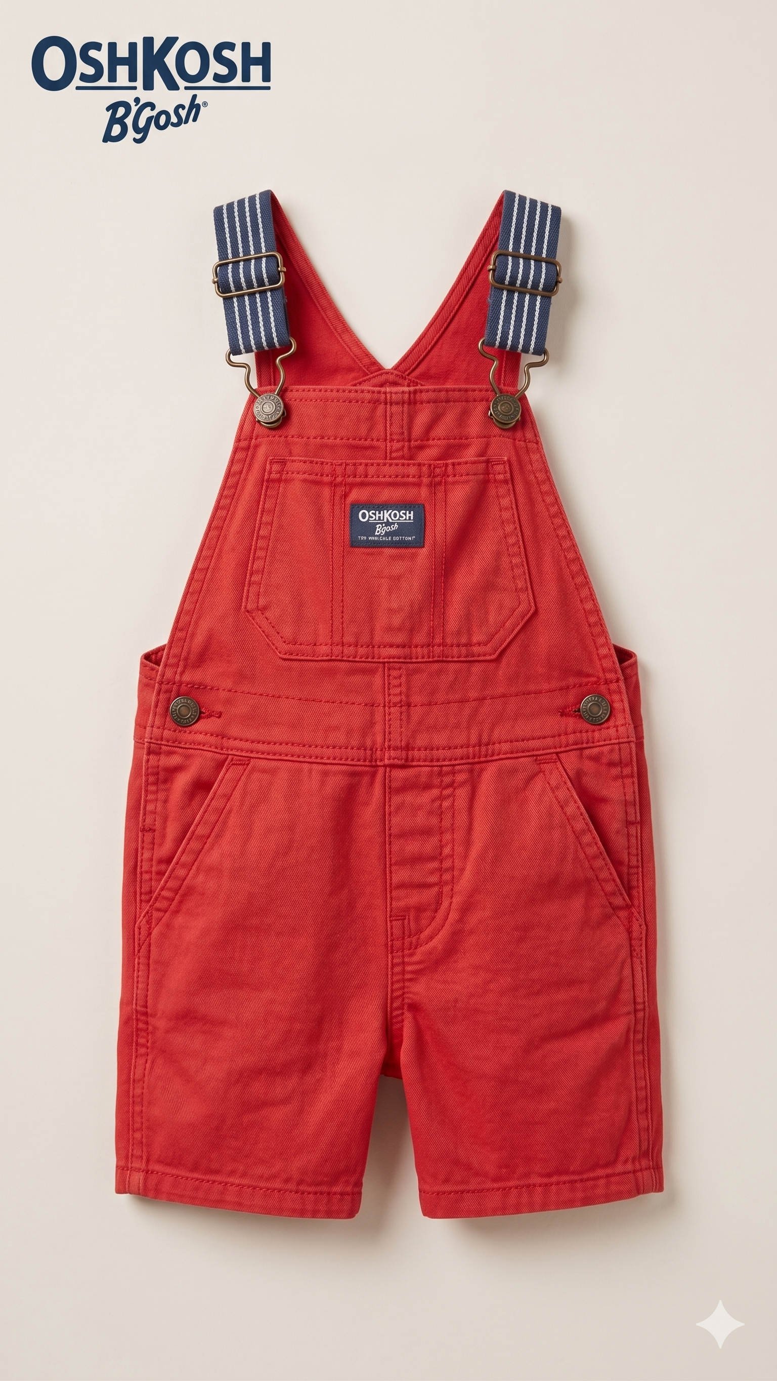 Vibrant Crimson Red Canvas Overalls (BG-000589)