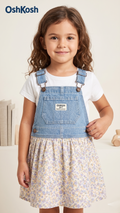 OshKosh B'gosh Denim & Lavender Floral Dungaree Dress (BG-000575)