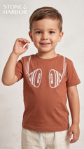Stone Harbor Boys' Headphone Graphic Short Sleeve T-Shirt - Rust (BG-000849)
