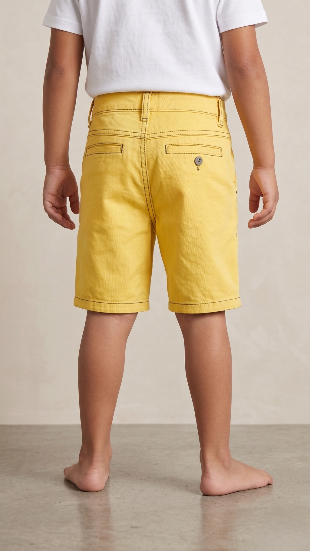 Boys Yellow Denim Shorts Classic Style Bright Summer Cotton Wear (BG-000551)