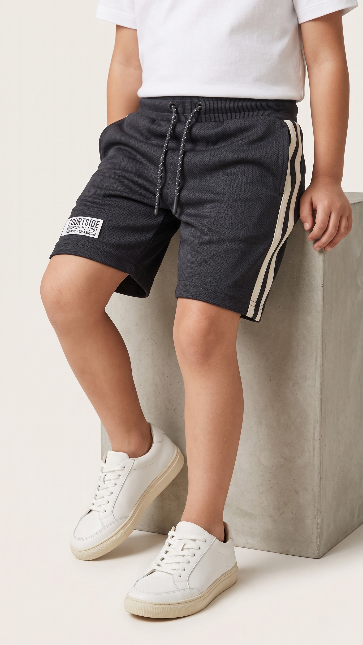 Boys Black Sportswear Dry-Fit Type Shorts (BG-000550)